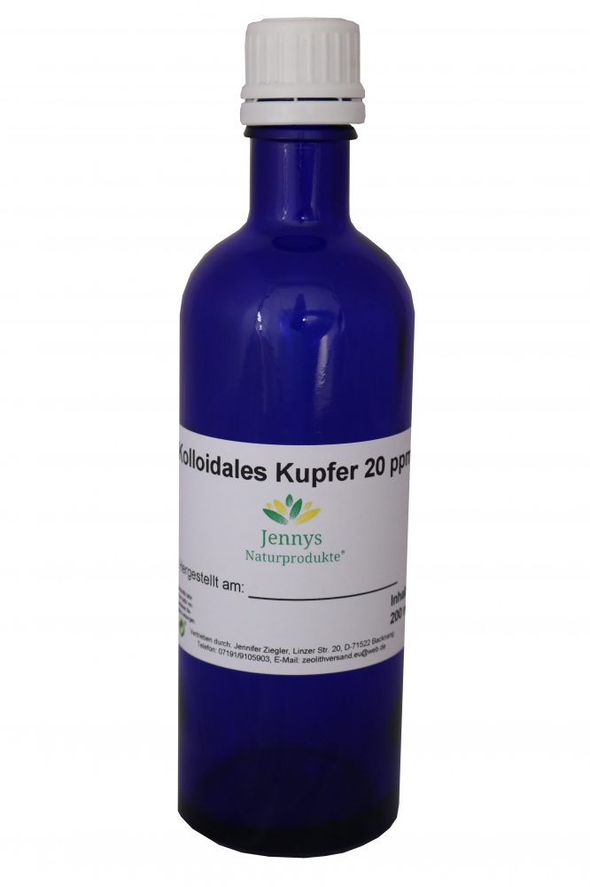 Bild 1 von Kolloidales Kupfer 200 ml 20 ppm in Blauglasflasche